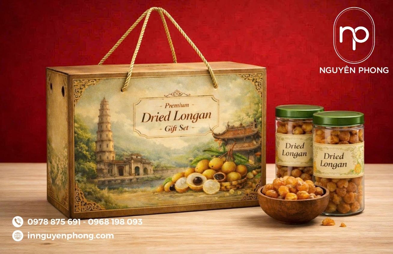 Mẫu in hộp giấy đựng long nhãn truyền thống 